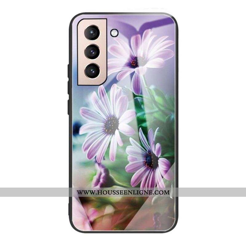 Coque Samsung Galaxy S22 Plus 5G Verre Trempé Fleurs Réalistes