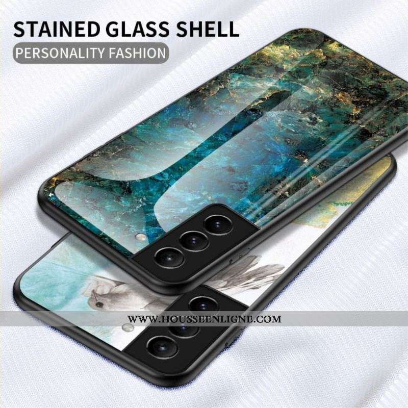 Coque Samsung Galaxy S22 Plus 5G Verre Trempé Marble Colors