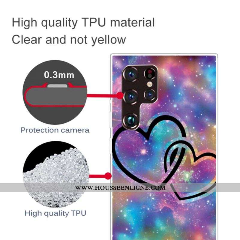 Coque Samsung Galaxy S22 Ultra 5G Coeurs Enchaînés