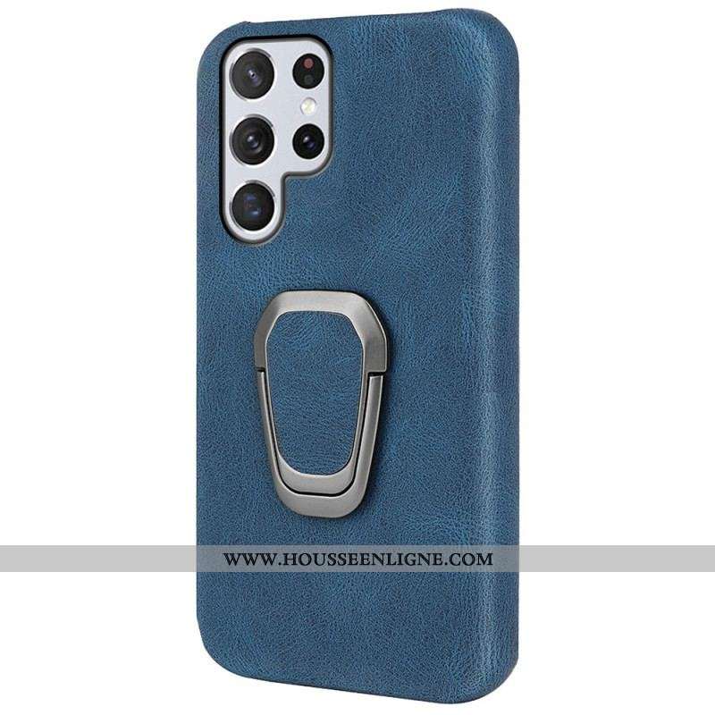 Coque Samsung Galaxy S22 Ultra 5G Effet Cuir Anneau-Support New Colors