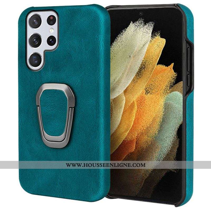 Coque Samsung Galaxy S22 Ultra 5G Effet Cuir Anneau-Support New Colors