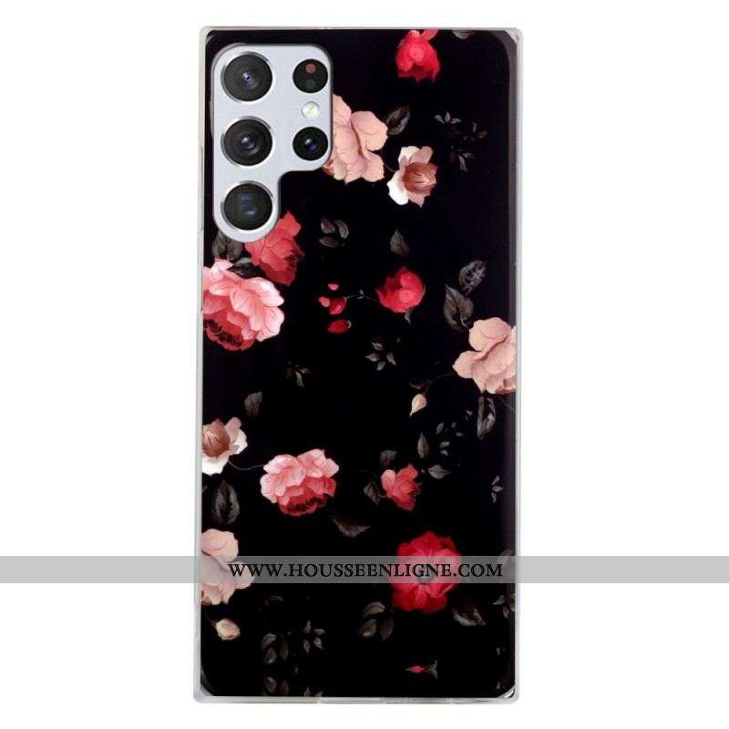 Coque Samsung Galaxy S22 Ultra 5G Fleurs Liberty Fluorescente