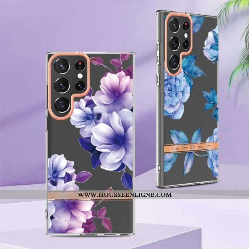 Coque Samsung Galaxy S22 Ultra 5G Fleurs Live The Life You Love