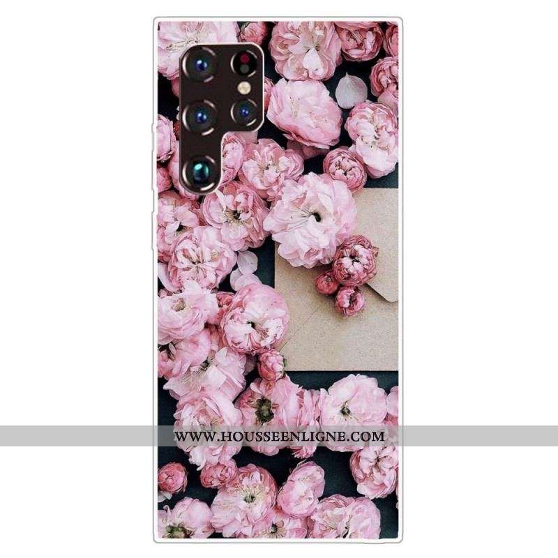 Coque Samsung Galaxy S22 Ultra 5G Fleurs Roses