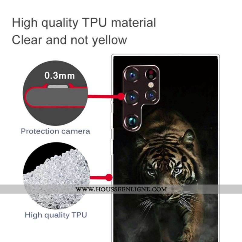 Coque Samsung Galaxy S22 Ultra 5G Flexible Tigre