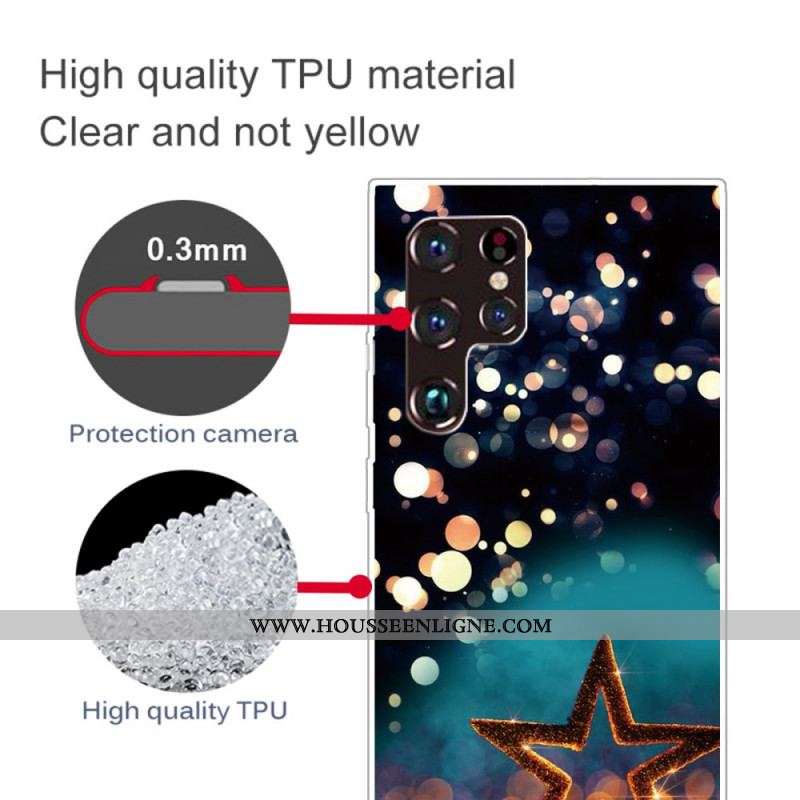 Coque Samsung Galaxy S22 Ultra 5G Flexible Étoile
