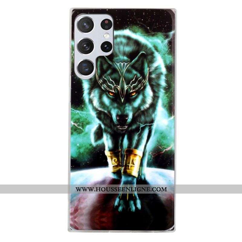 Coque Samsung Galaxy S22 Ultra 5G Loup Fluorescente