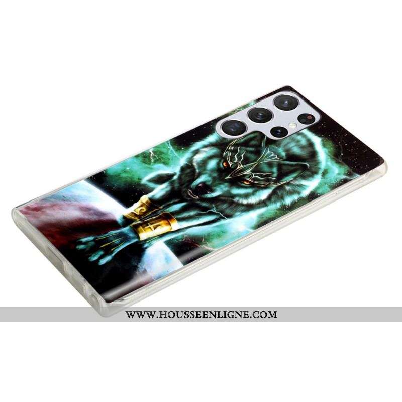 Coque Samsung Galaxy S22 Ultra 5G Loup Fluorescente
