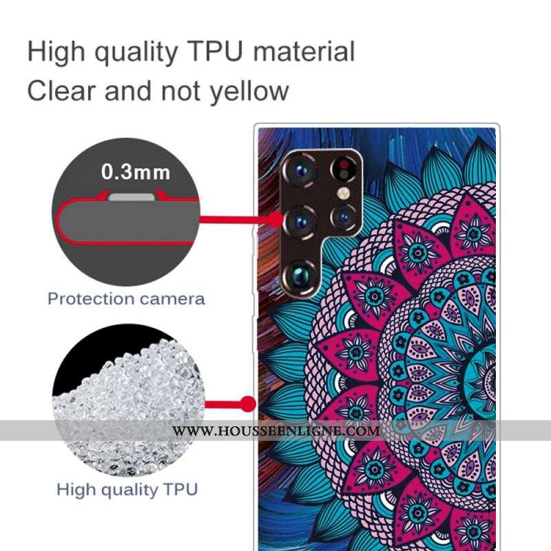 Coque Samsung Galaxy S22 Ultra 5G Mandala Coloré
