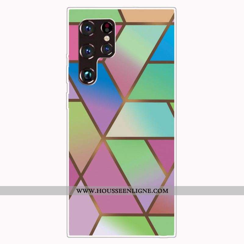 Coque Samsung Galaxy S22 Ultra 5G Marbre Géométrique