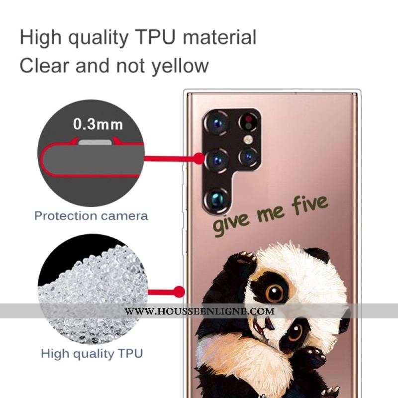 Coque Samsung Galaxy S22 Ultra 5G Panda Give Me Five