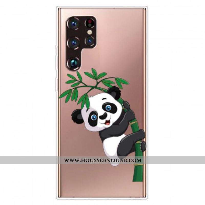 Coque Samsung Galaxy S22 Ultra 5G Panda Sur Le Bambou
