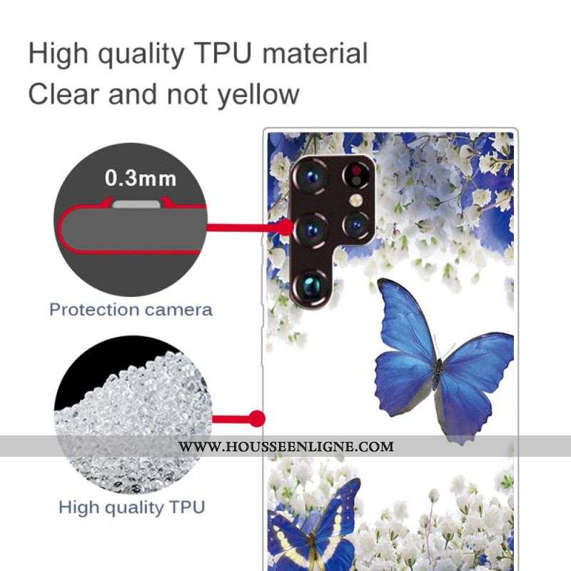 Coque Samsung Galaxy S22 Ultra 5G Papillons Design