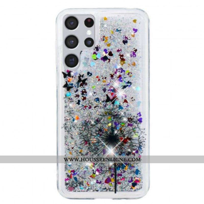 Coque Samsung Galaxy S22 Ultra 5G Pissenlits Paillettes