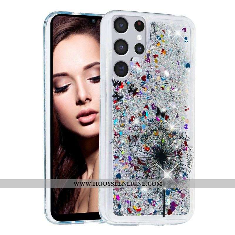 Coque Samsung Galaxy S22 Ultra 5G Pissenlits Paillettes