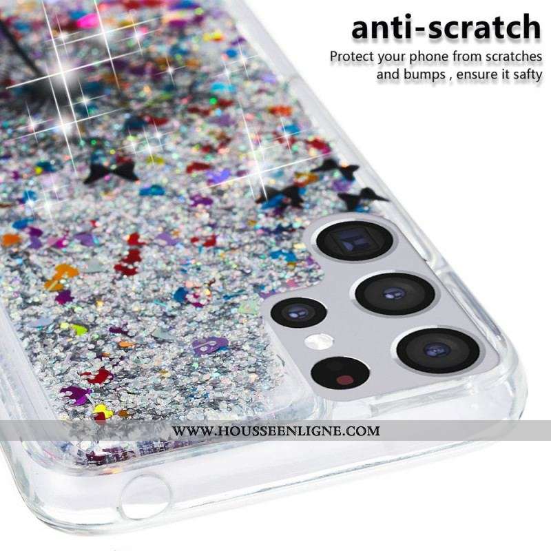 Coque Samsung Galaxy S22 Ultra 5G Pissenlits Paillettes