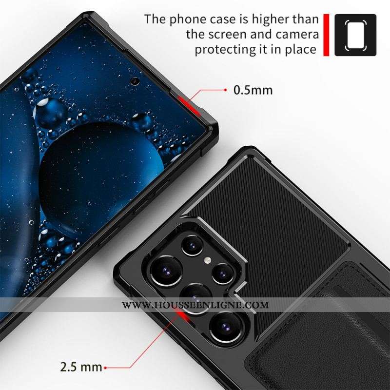 Coque Samsung Galaxy S22 Ultra 5G Porte-Carte Conception Support