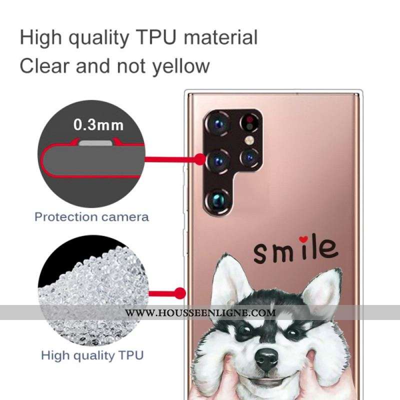 Coque Samsung Galaxy S22 Ultra 5G Smile Dog