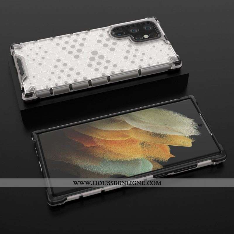 Coque Samsung Galaxy S22 Ultra 5G Style Nid d'Abeille