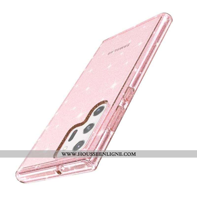 Coque Samsung Galaxy S22 Ultra 5G Transparente Paillettes