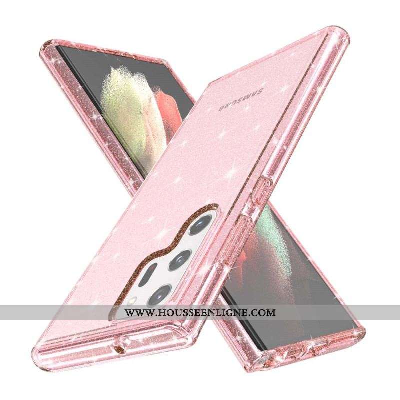 Coque Samsung Galaxy S22 Ultra 5G Transparente Paillettes