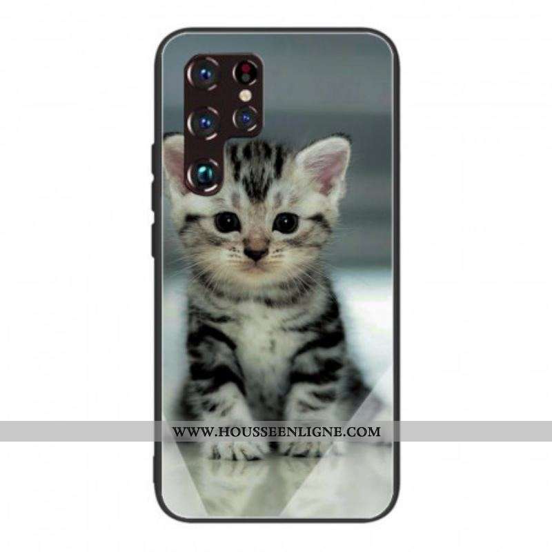 Coque Samsung Galaxy S22 Ultra 5G Verre Trempé Chaton