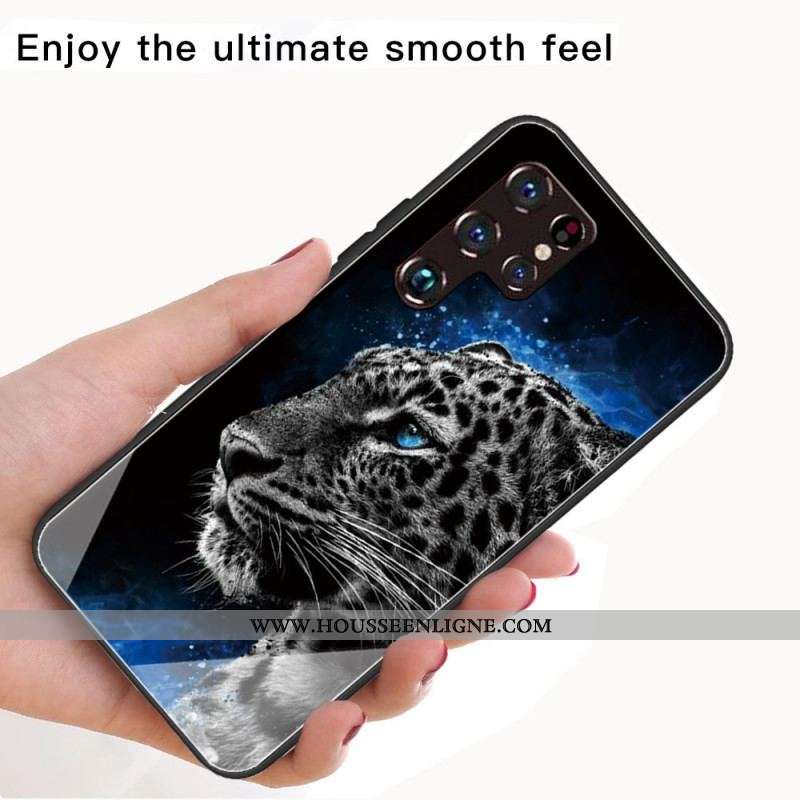 Coque Samsung Galaxy S22 Ultra 5G Verre Trempé Face de Félin