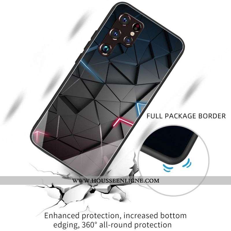 Coque Samsung Galaxy S22 Ultra 5G Verre Trempé Géométrie
