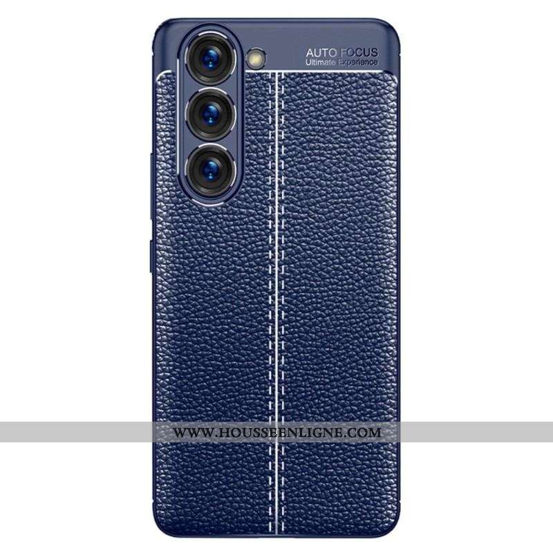 Coque Samsung Galaxy S23 5G Effet Cuir Litchi Double Line