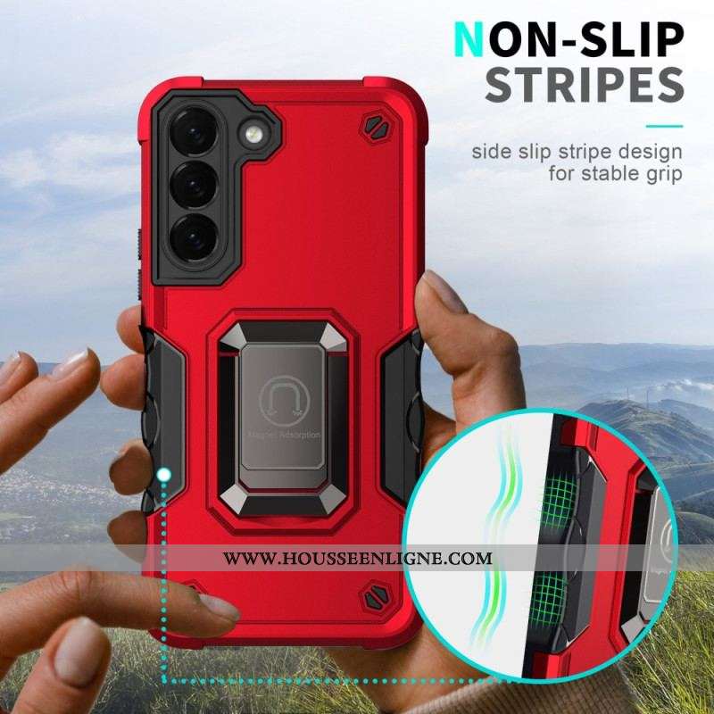 Coque Samsung Galaxy S23 5G Effet Métal Anneau-Support