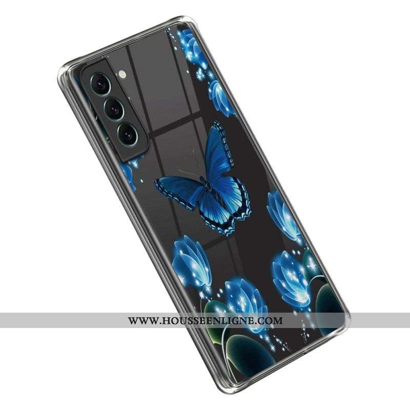 Coque Samsung Galaxy S23 5G Papillons Bleus