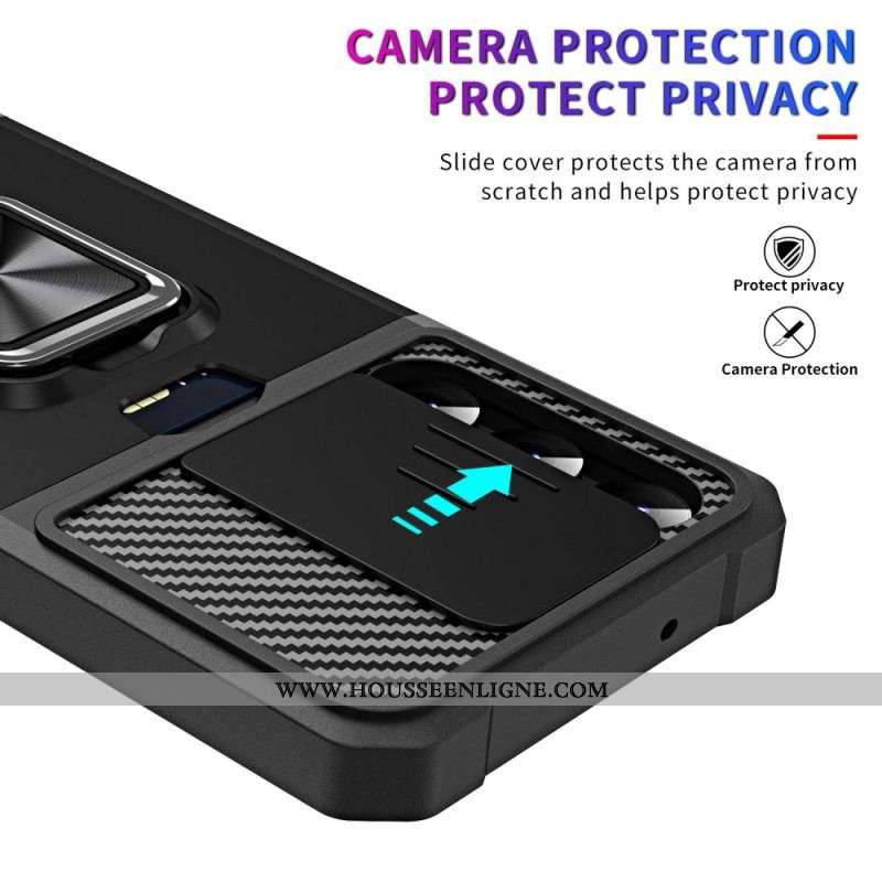 Coque Samsung Galaxy S23 5G Protège Lentilles, Porte-Carte et Support