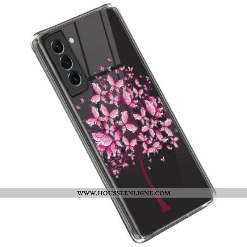 Coque Samsung Galaxy S23 5G Transparente Arbre Rose