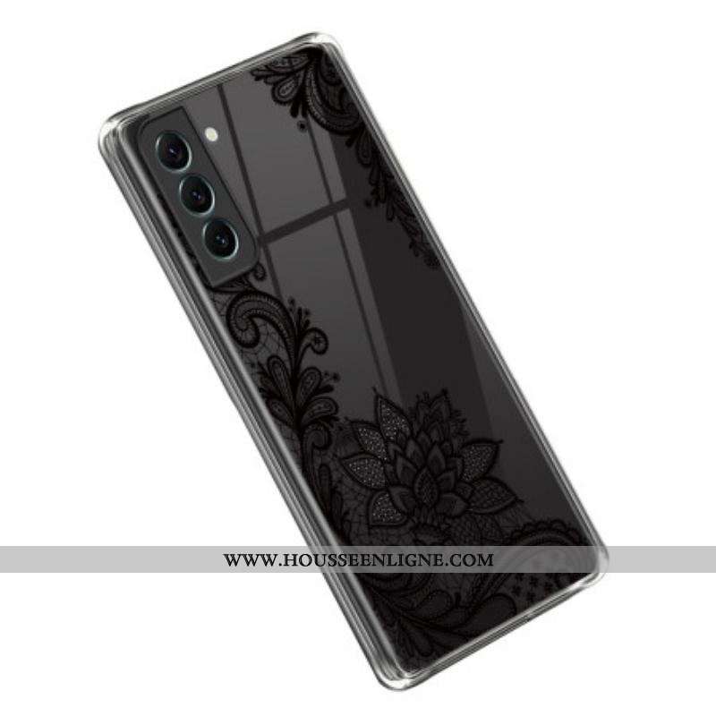 Coque Samsung Galaxy S23 5G Transparente Dentelle Noire