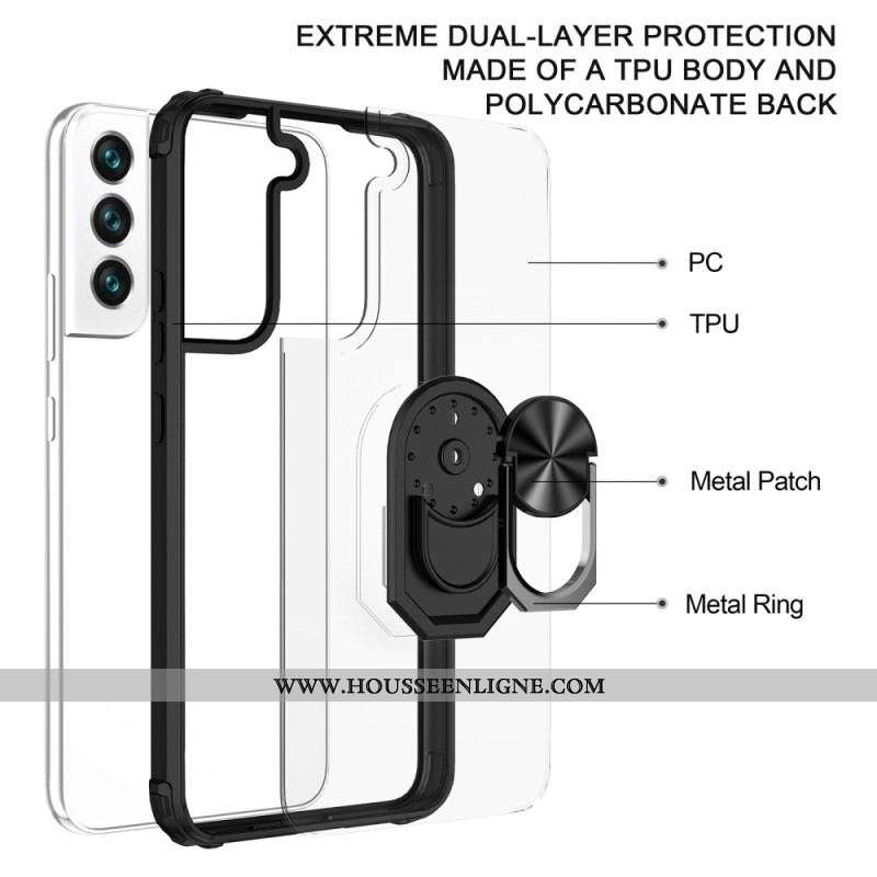 Coque Samsung Galaxy S23 5G Transparente avec Anneau-Support