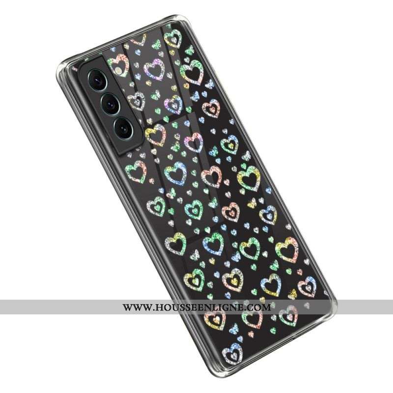 Coque Samsung Galaxy S23 5G Transparente Étoiles / Coeurs