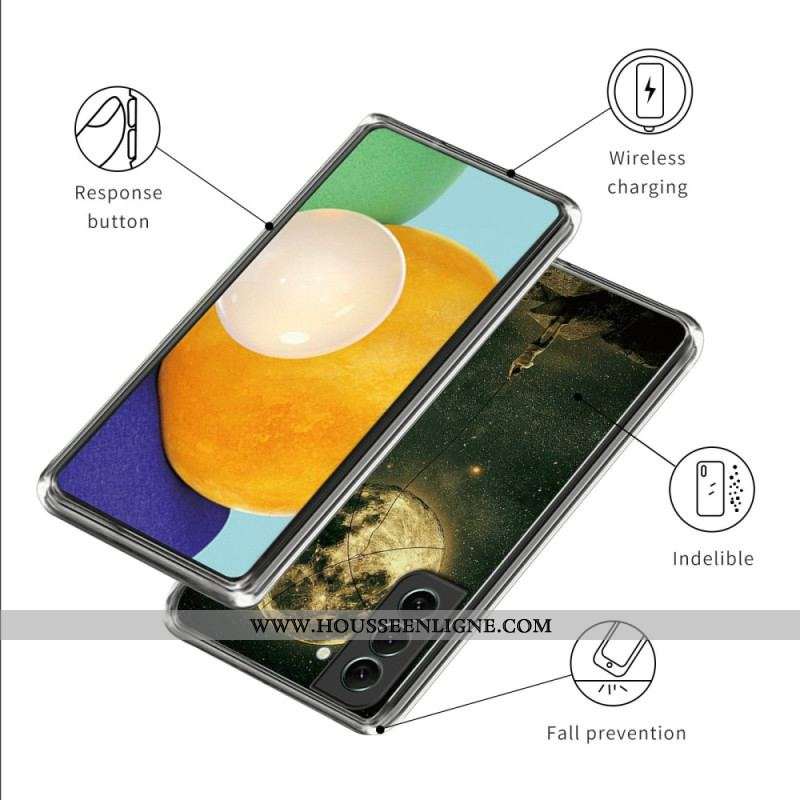 Coque Samsung Galaxy S23 Plus 5G Flexible l'Homme à la Lune