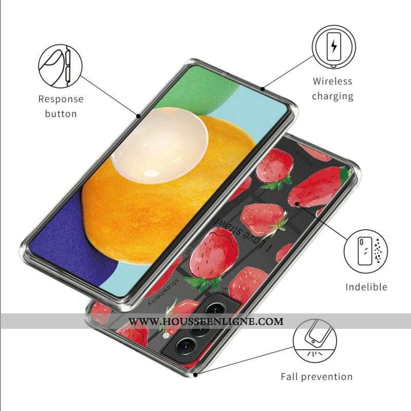 Coque Samsung Galaxy S23 Plus 5G Transparente Fraises