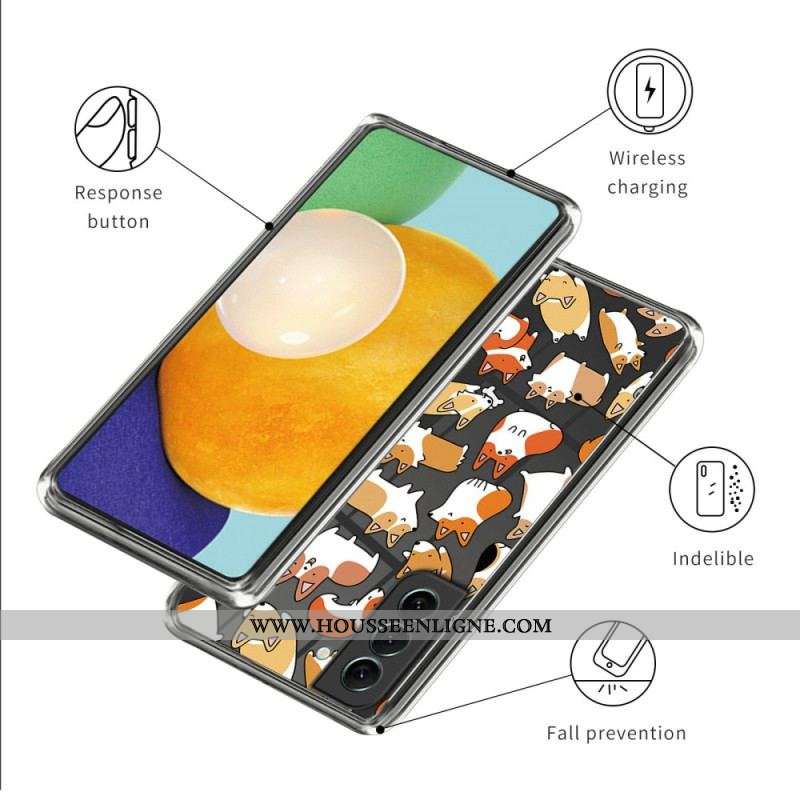 Coque Samsung Galaxy S23 Plus 5G Transparente Multiples Chiens