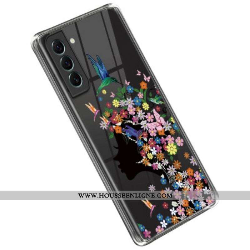 Coque Samsung Galaxy S23 Plus 5G Transparente Tête Fleurie
