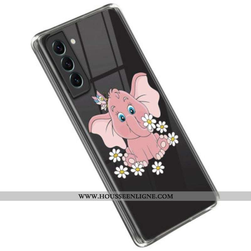 Coque Samsung Galaxy S23 Plus 5G Transparente Éléphant Rose