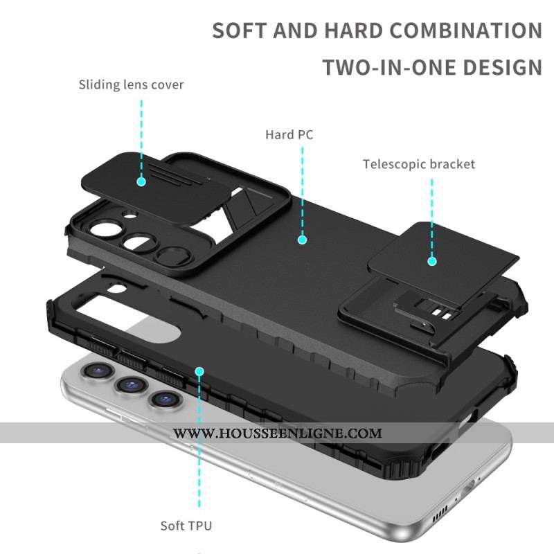 Coque Samsung Galaxy S23 Plus Protège Appareil Photo avec Support