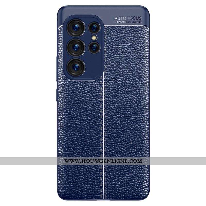 Coque Samsung Galaxy S23 Ultra 5G Effet Cuir Litchi Double Line
