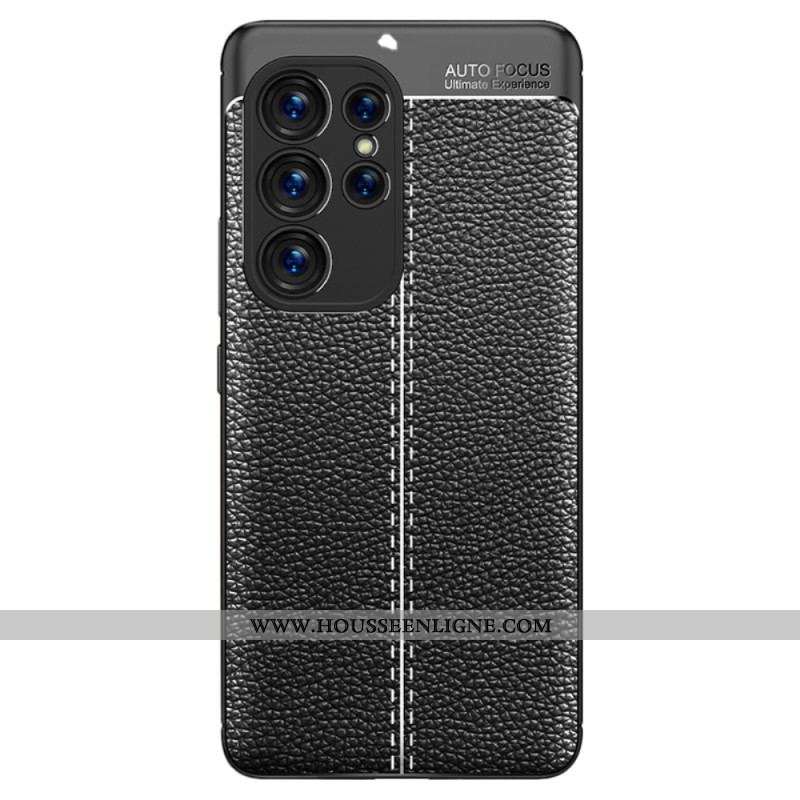 Coque Samsung Galaxy S23 Ultra 5G Effet Cuir Litchi Double Line