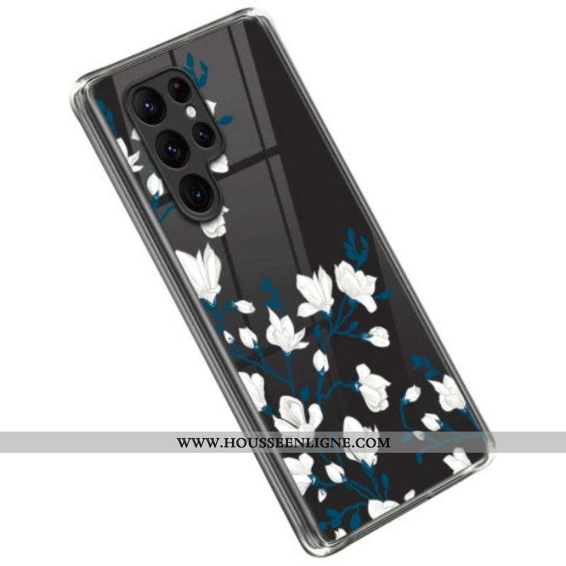Coque Samsung Galaxy S23 Ultra 5G Fleurs Blanches