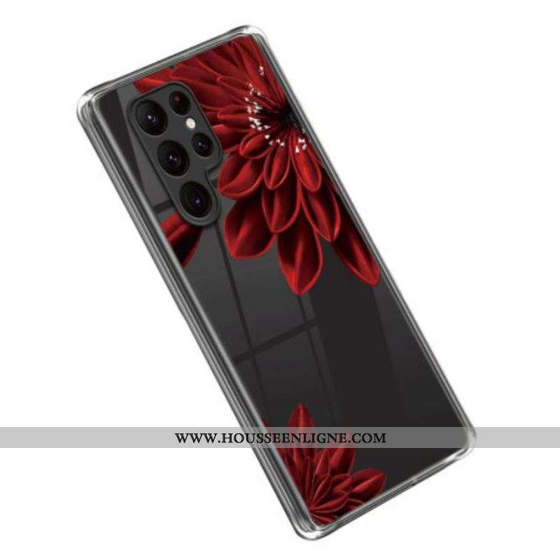 Coque Samsung Galaxy S23 Ultra 5G Fleurs Rouges