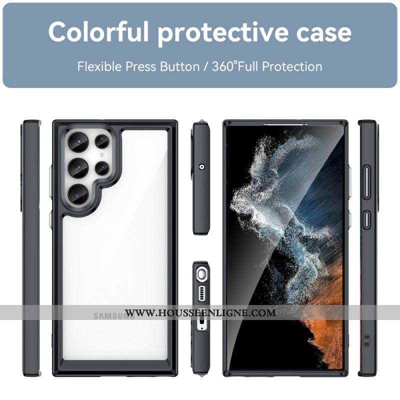 Coque Samsung Galaxy S23 Ultra 5G Hybride Rebords Colorés
