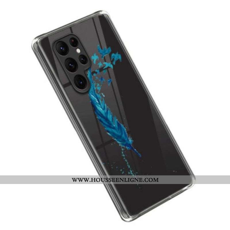 Coque Samsung Galaxy S23 Ultra 5G Plume Bleue