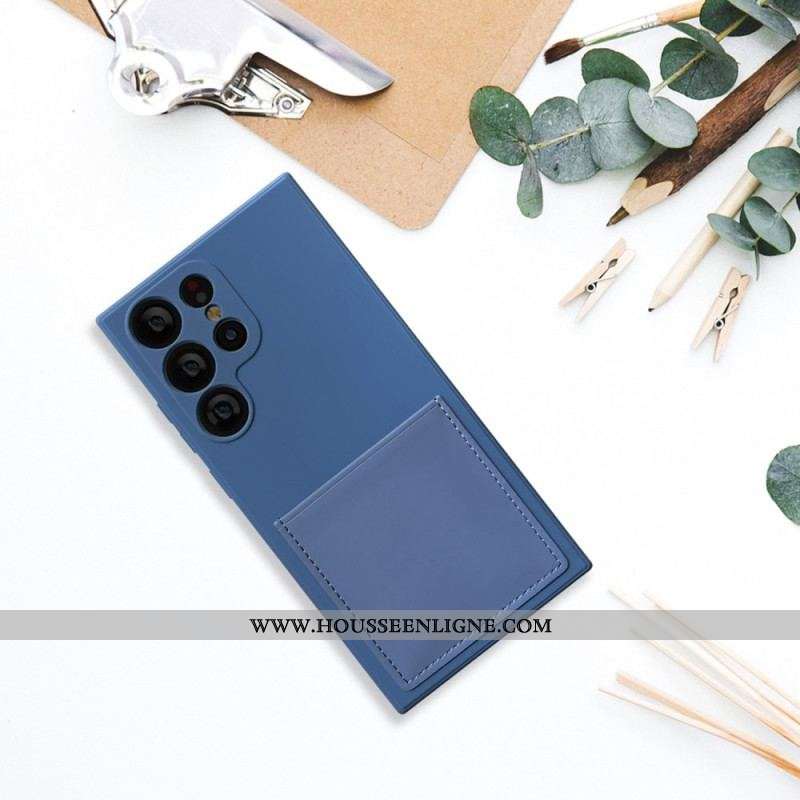 Coque Samsung Galaxy S23 Ultra 5G Silicone Liquide Porte Cartes