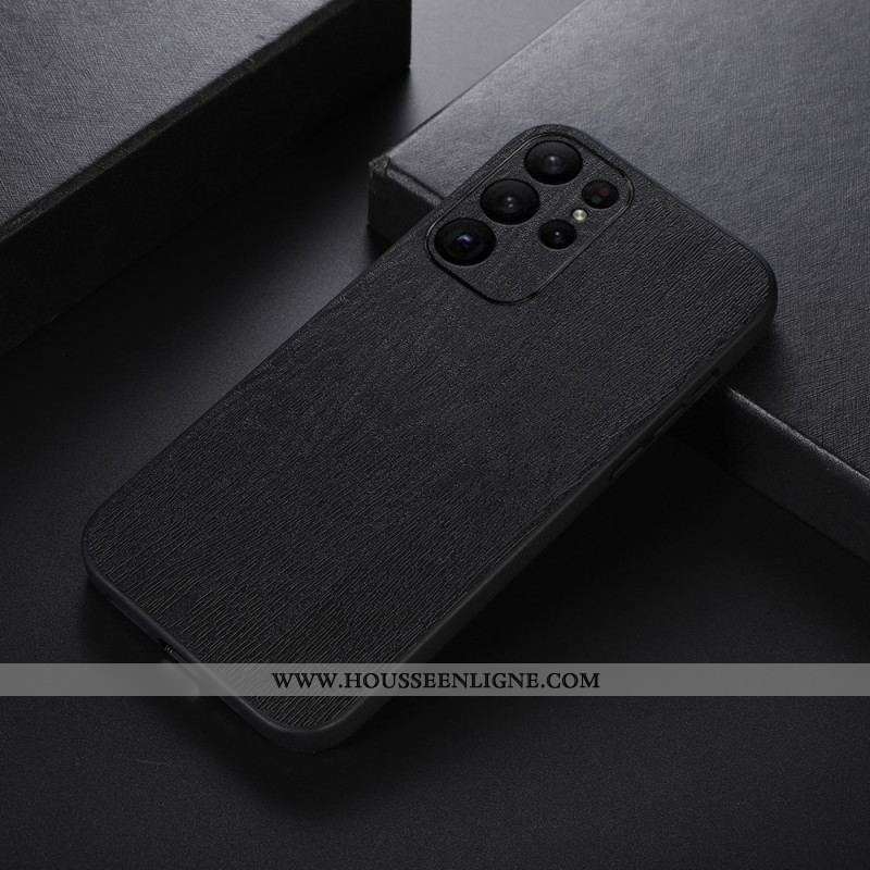 Coque Samsung Galaxy S23 Ultra 5G Style Cuir Effet Bois